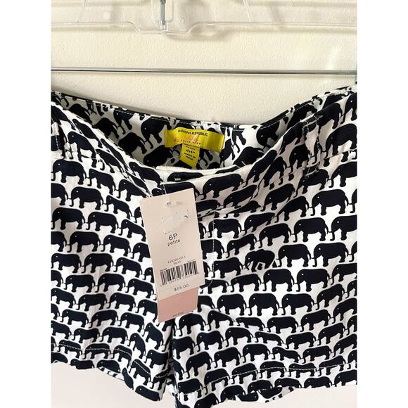 Banana Republic Elephant Chino Shorts Navy Blue White Size 6P NEW - Picture 4 of 6